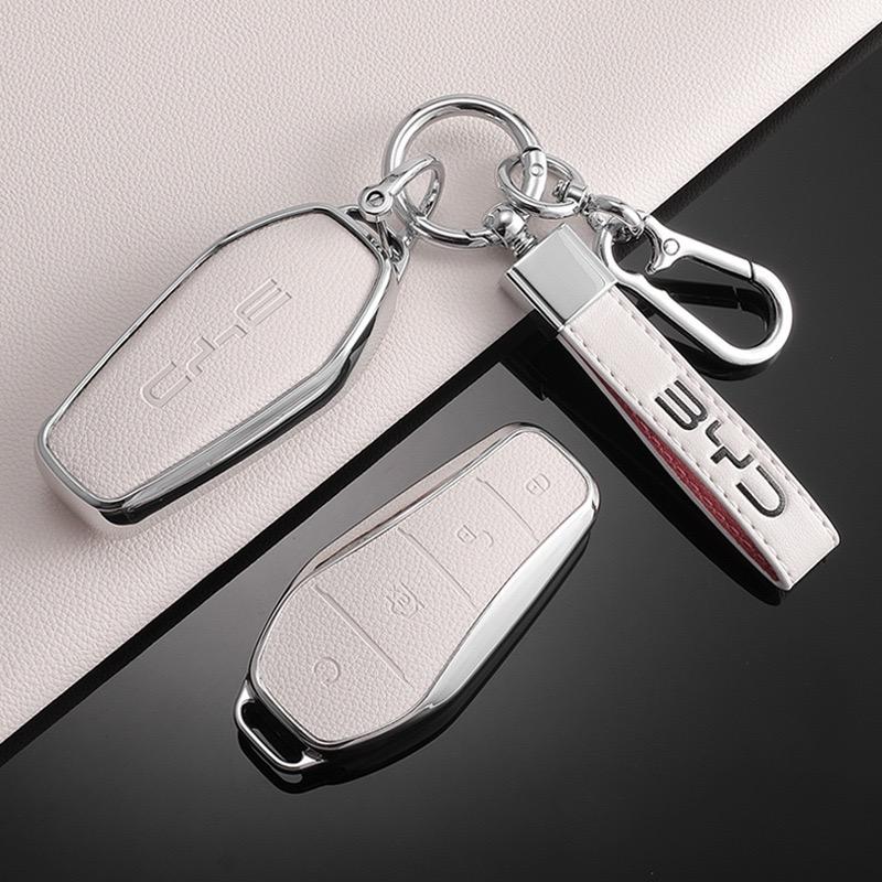 Car Key Case Cover Full Alloy Shell Keyring Pendant For BYD Atto 3 Han EV Dolphin Durable Second Song Pro Tang DmI QIn PLUS Yuan