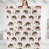 Hedgehog Themed Throw Blanket - Plush Soft Cozy Lightweight Flannel Blanket W...