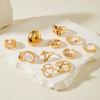 Accessories, versatile stacked wind special-shaped pearl ring, irregular dripping flower ring set