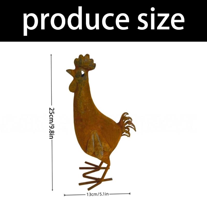 Metal Bird Statue Garden Piece for Gate Post and Porch Entry, 13 x 25 cm Iron Animal Figure for Flower Bed and Yard Display Outdoor Use