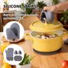 Silicone Insulated Glove Sets Anti Slip Lengthened Thickened High-Temperature Resistant Kitchen Anti Scalding Device