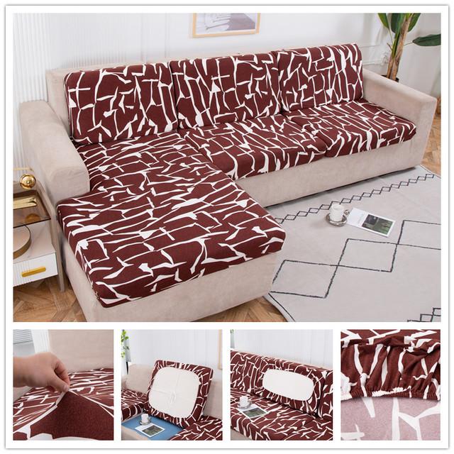 1pc Polyester Sofa Seat Cushion Cover Chair Cover Stretch Machine Washable Removable Slipcover 1 2 3 4 Seat Spandex Sofa Protector
