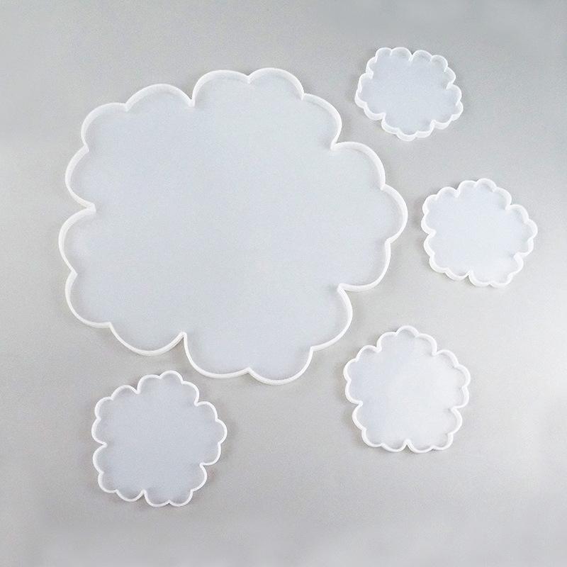 DIY Flower Shape Coaster Silicone Mold for Epoxy Resin DIY Handmade Craft Fruit Dish Molds Clay Plaster Casting Mould Home Decor