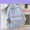 Cute Bow Star Elephant Apple Pattern Student Backpack With Plush Pendant For Middle School Students