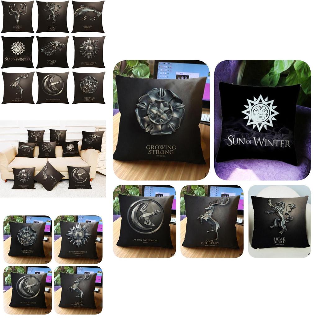 Premium Cotton Linen Game Of Thrones Family Crest Pillowcase For Modern Dcor