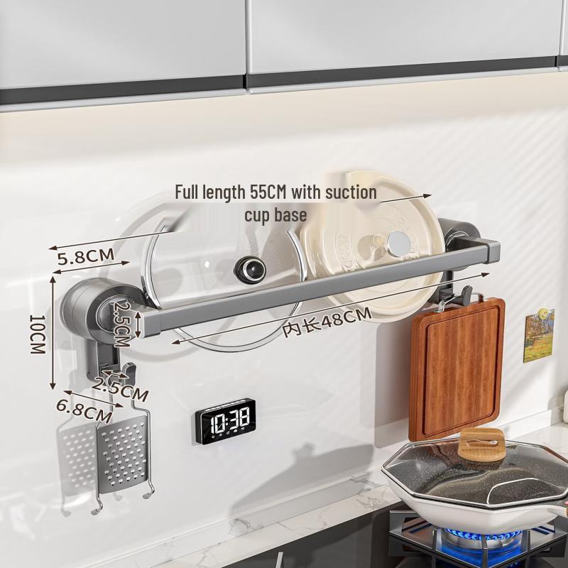 Kitchen Wall-Mounted Pot Lid and Cutting Board Holder