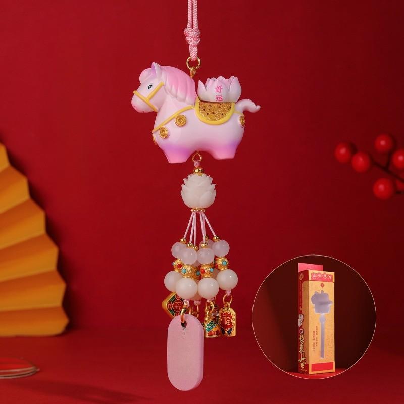 Car Pendant With Resin Material For Festive Year Of The Horse Decor