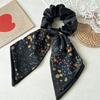 New Style Bow-shaped Hairband for Large Intestine. Women's Double-layer Satin Fabric Ponytail Hairband with Half-twisted Hairstyle Accessory.