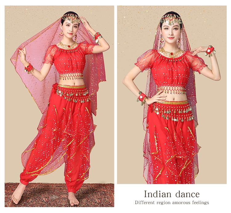 2025 Ethnisches Indisches Xinjiang Stil Bauchtanzkostüm für Erwachsene
