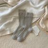 Wool Socks Children'S Twist Retro Trendy Simple Solid Color Medium Tube Socks Gray Thickened Stacking Socks
