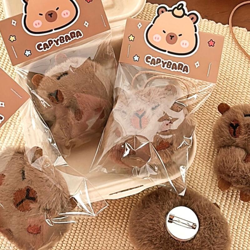 Pack of 4 Capybara Plush Keychains Charm Animal Shaped Keyring Bag and Phone Pendants Accessories Handmade Decoration