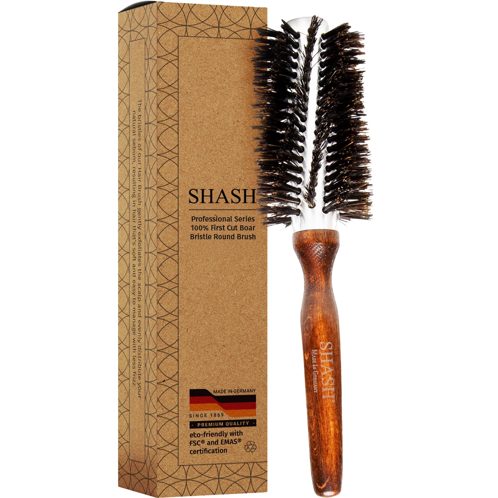 

Сделано вручную в Германии с 1869 года Круглая расческа из щетины кабана Круглая Профессиональная для сушки феном и изготовлена из экологически чистой древесины бука - - Расческа,