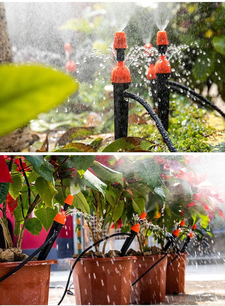 Zestaw 25M Automatyczne Nawadnianie Kropelkowe Zraszające Nawadnianie DIY Ogród Nawadnianie Kropelkowe do Domowego Szklarni Model GA005 185-częściowy Węże, Dysze, Dysze,