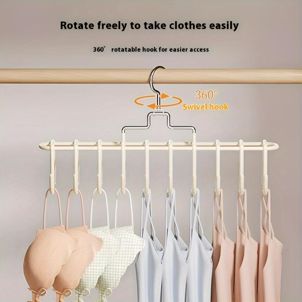 Hot Selling 1pc Multi-Hook Hanger for Yoga Vests and Underwear, Non-Slip Home Dormitory Drying Rack Storage