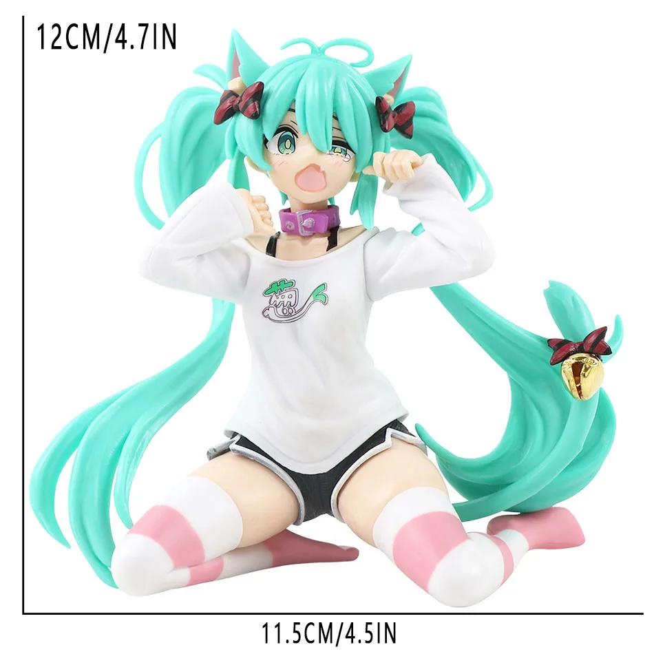 Cute Hatsune Miku Kwaii Style 12cm Anime Figure Toys PVC Model Collector Doll Birthday Gift