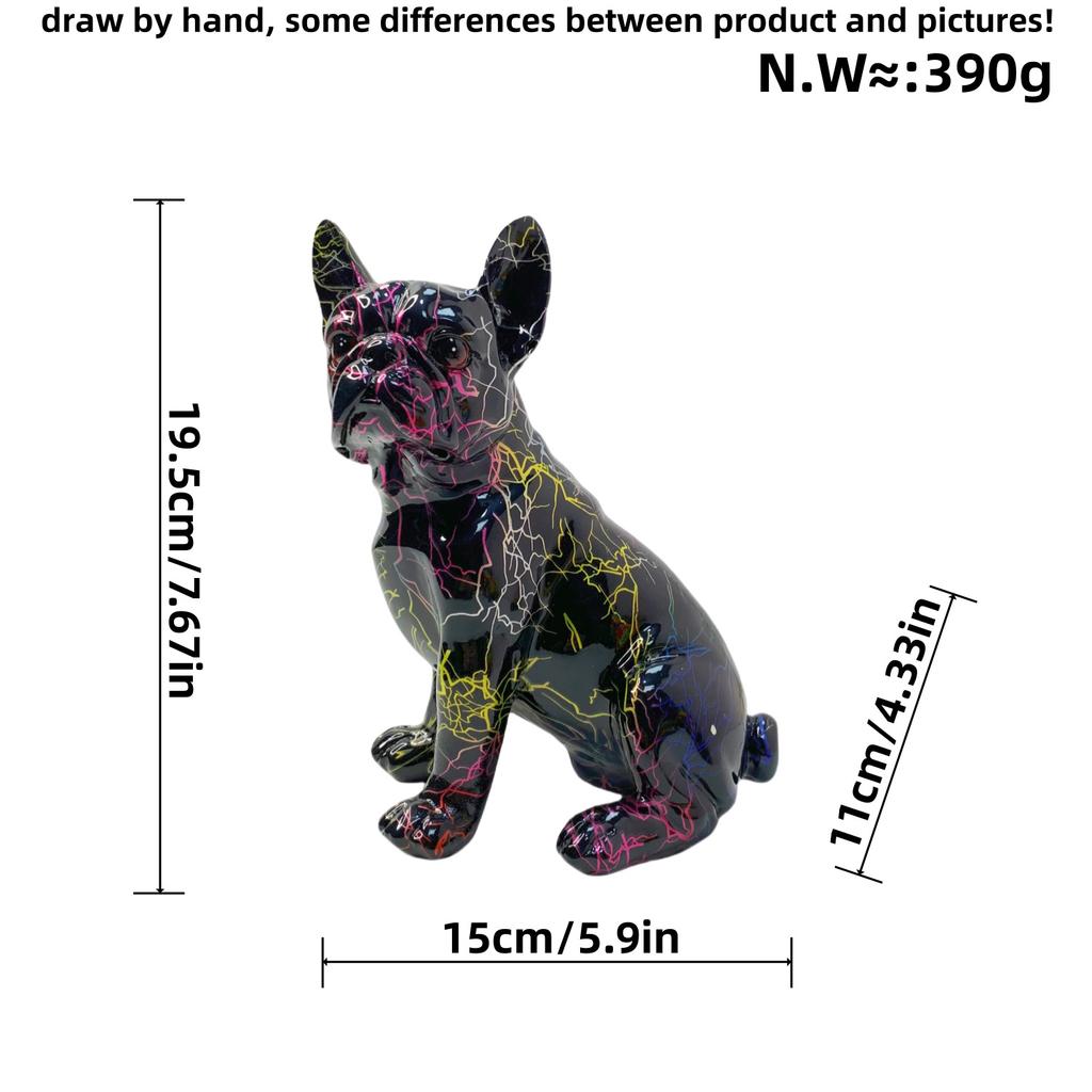 Modern Creative Gradient Tilted Head Bulldog Ornaments Home Decoration Resin Crafts Housewarming Gifts