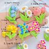 10Pcs New Cute Resin Cartoon Beautiful Bouquet Flowers Series Flat Back Manicure Parts Embellishments For Hair Bows Accessories
