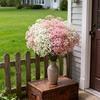20 buketter av rosa och vita blommor, Realistisk beröring, Simulerade blommor, Centerpiece för årsdagar, Bröllop, Förlovningar, Hotell, Trädgårdar