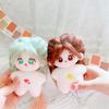 10 cm bambola di peluche carino ricamo viso capelli lunghi indossabile vestire abbigliamento umanoide corpo farcito normale bambola di cotone nudo giocattolo per ragazze regalo