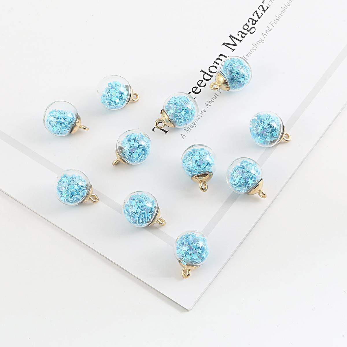 

15 мм Цветные Прозрачные Блестки Звездочки Стеклянные Бусины для Ручной Работы DIY Подвеска