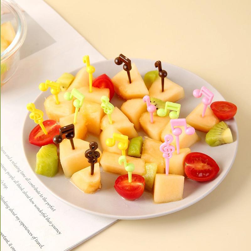 Mini Cartoon Plastic Fruit Fork Picks Children Snack Cake Dessert Pick Toothpick Bento Lunches Party Decoration