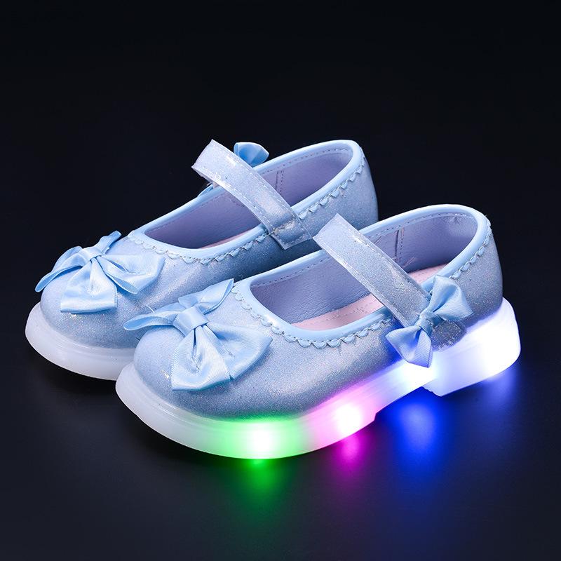 Leuchtende Prinzessinnen-Schleifen-Schuhe für Kinder - Auftrittsschuhe für Kleinkinder & Mädchen