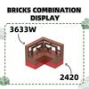 169Pcs/lot 3633W/15207W 1 X 2 X 2/3 Corner Textured Railing Building Blocks Moc Color Accessories Compatible with Bricks