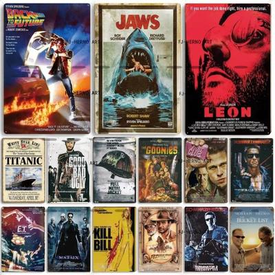 Klassische amerikanische Retro-Filme Metallschild Altes Kino Metallplakette Poster Vintage Wandteller Bar Club Wanddekor Retro Zuhause Schlafzimmer