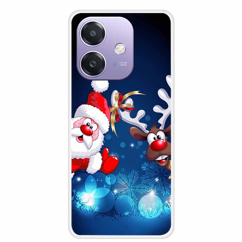 Christmas Phone Cases for OPPO A3 A3x 4G 5G Case Transparent Snowman Soft Santa Claus Silicone Back For A3 A3x TPU Clear Cases