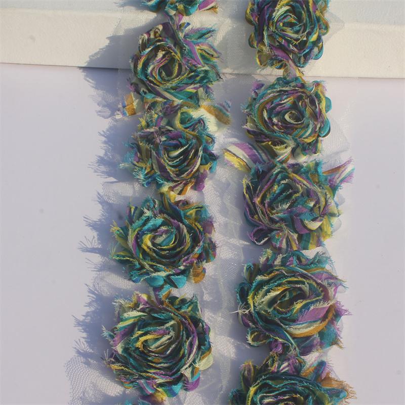 

1 год 2,5 дюйма шикарный потертый шифоновый полосатый принт с цветами для принцессы, повязки на голову для девочек, комбинезон, сандалии, платье, сделай сам, цветы для рукоделия