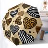 1pc Leopard Zebra Automatic Folding Umbrella - Compact 8-Rib Design, Durable Plastic & Iron, Lightweight for Outdoor Daily Use169