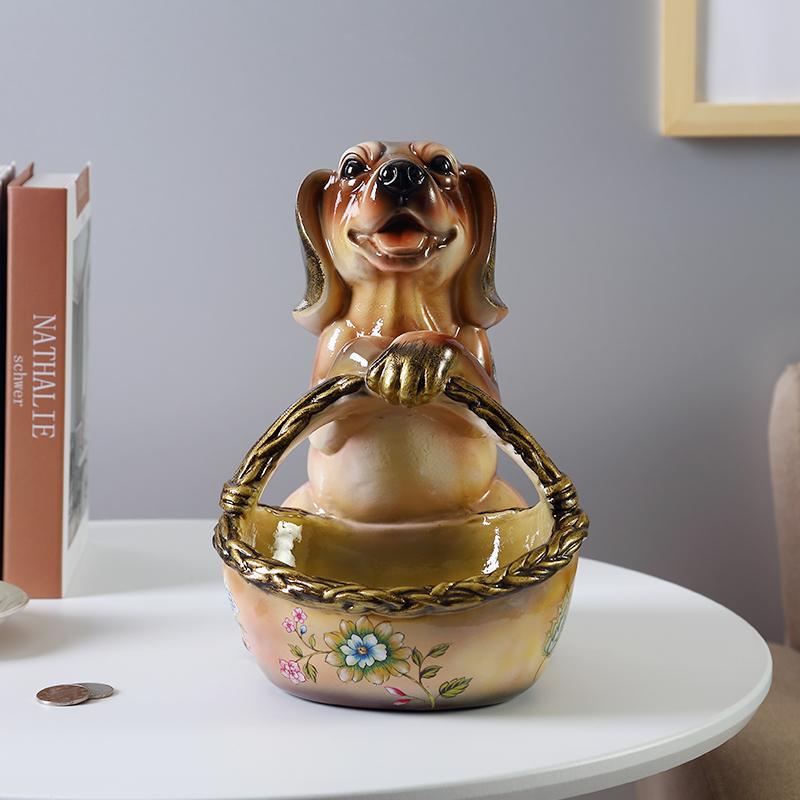 Resin Dog Ornament Storage Basket Candy Box Dried Fruit Plate Snack Tray Snack Tray Decoration Crafts Piggy Bank Storage Trays
