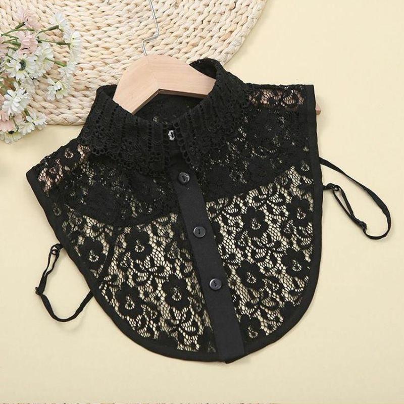 Ear Edge Pleated Fake Collar Versatile Collar Shirt Organza Decoration White Shirt For Women