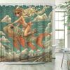 Surreal Mermaid And Fish Print Water-Resistant Shower Curtain With Unique Artistic Design, Perfect For Creative Bathroom Decor