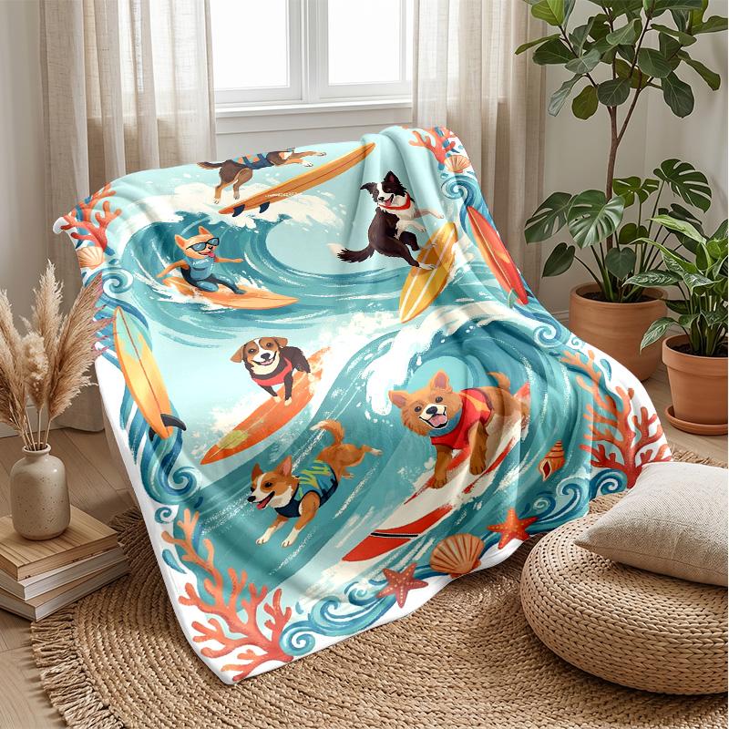 Summer Fruit Juice Party Theme Blanket Lightweight Warm Flannel Blanket Decorative Throw Blanket for Home Decoration