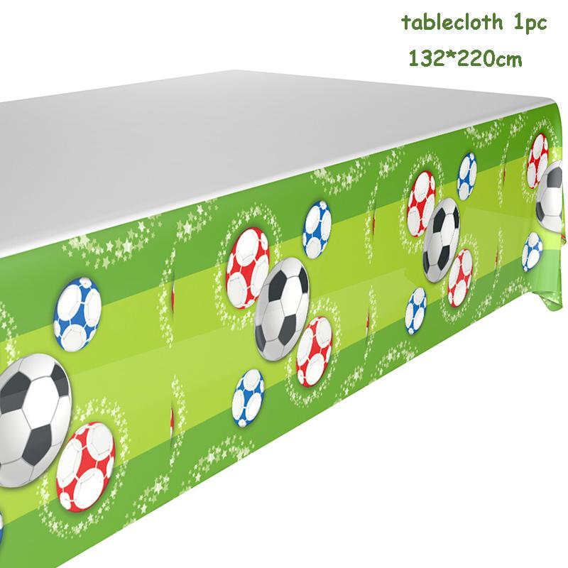 Golden World Football Soccer Kids Birthday Party Decoration Plates Straw Bunting Loot Bag Tablecloth Soccer Party Supplies