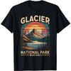 Park Narodowy Glacier Niedźwiedź Vintage Montana Turystyka Kemping Koszulka
