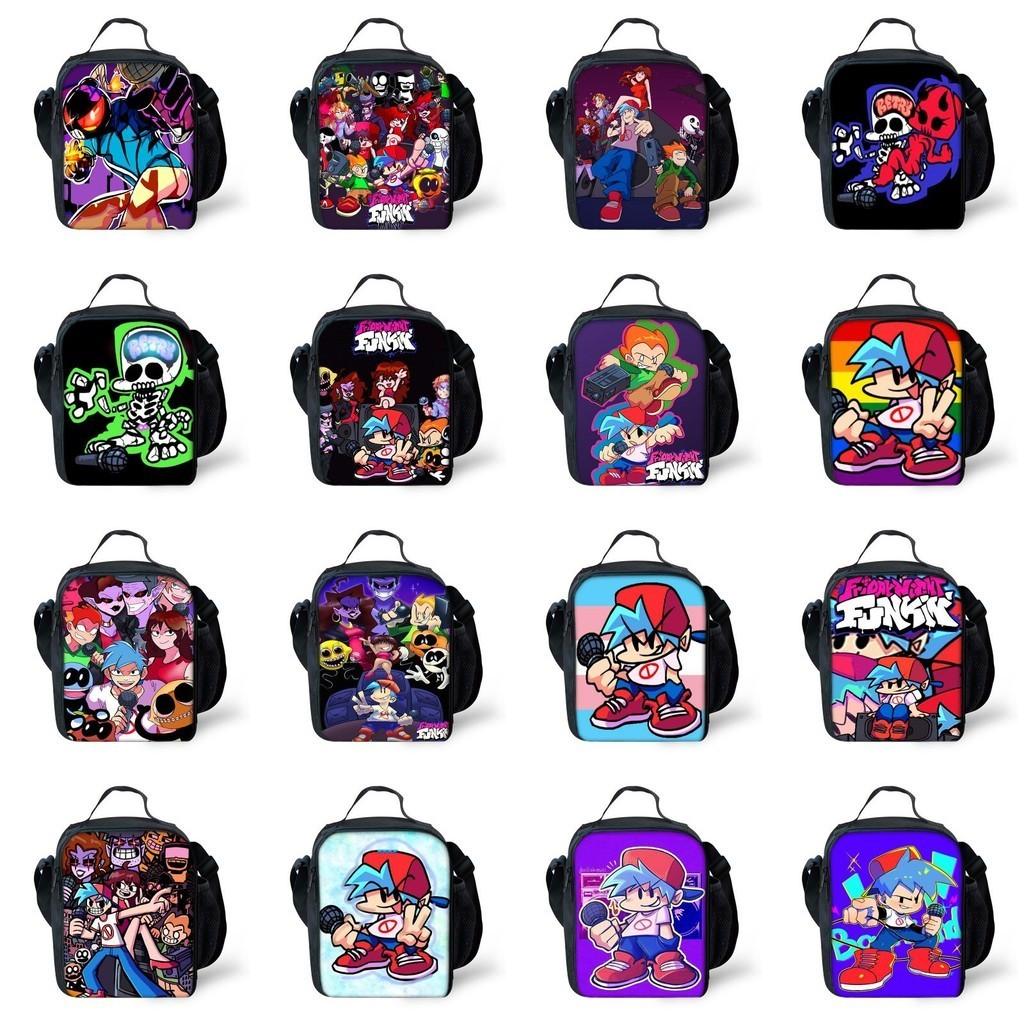 Funkin Night Friday Fnf Lunch Bags Thermal School Handbag For Kids Single Strap