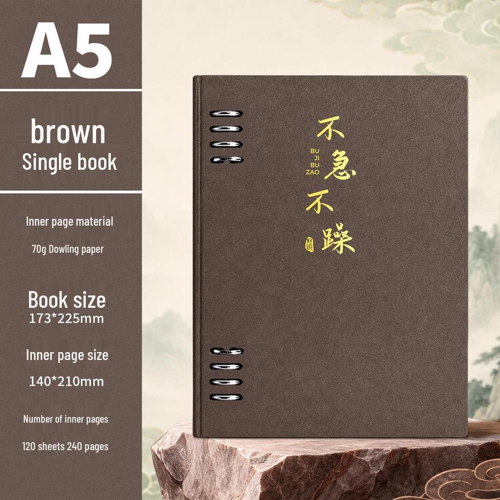 Custom Logo A5 Loose-Leaf Notebook - DIY Cover, High-Quality Printing, Lined Pages, Assorted Colors.