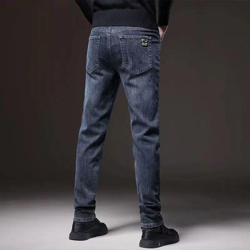 

Men s Autumn Straight-Leg Elastic Jeans - Trendy, Thick, Versatile, Casual Trousers Size 28 (2.1 ft)