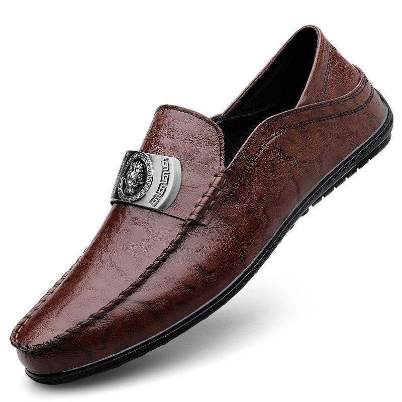 

Fashion 2025 Luxury New Men s Pointed Comfortable Anti Slip Bean Shoes Fashion Brand Men s Spring and Summer Breathable Driving Shoes 38