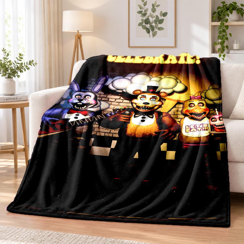 Five Nights at Freddy’s Flannel Throw Blanket Soft Warm Cozy For Sofa Bed Indoor Home Bedroom Use