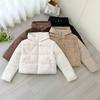 Small Girls Wear Lamb Wool Splicing New Women's Clothing Winter Short Fashion Warm Cotton Jacket