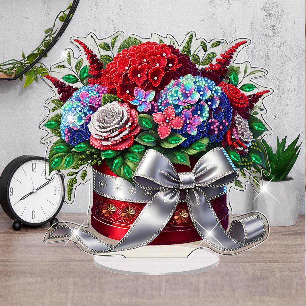Flower Animal DIY 2D Flat Acrylic Gem Painting Ornament Crystal Art Craft Decoration for Living Room Home Office Decoration