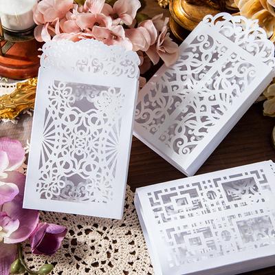 1pack/1pc Retro Artistic Romantic 3D Hollow Material Paper, Intricate Lace Flower Patterns with Stereoscopic Effect