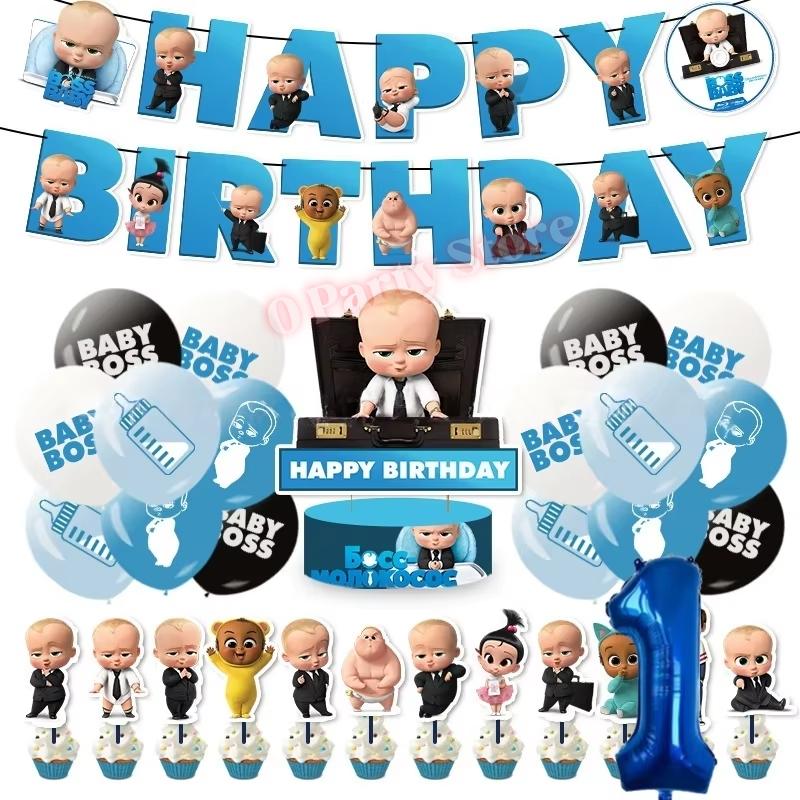 Bossed Baby Thema Neugeborene 1. Geburtstag Party Deko Becher Teller Luftballon Jungen Geburtstag Dekorationen Babyparty Zubehör Partygeschenke