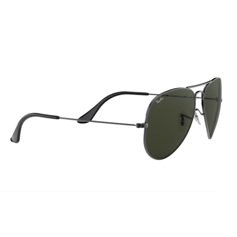 Ray-Ban Metal Round Frame Grey Aviator Sunglasses for Men