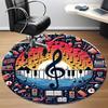 1pc Music Instruments Office Round Area Rug,  Mat Suitable ForOffice, Under Office Chairs Bedroom Living Room Home Decor, Room Deco
