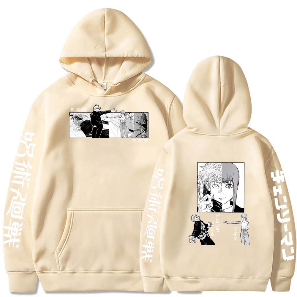 Jujutsu Kaisen Gojo Satoru Graphic Printed Hoodies Vintage Oversized Hooded Hip Hop Long Sleeves Hoodie Men Women Clothes