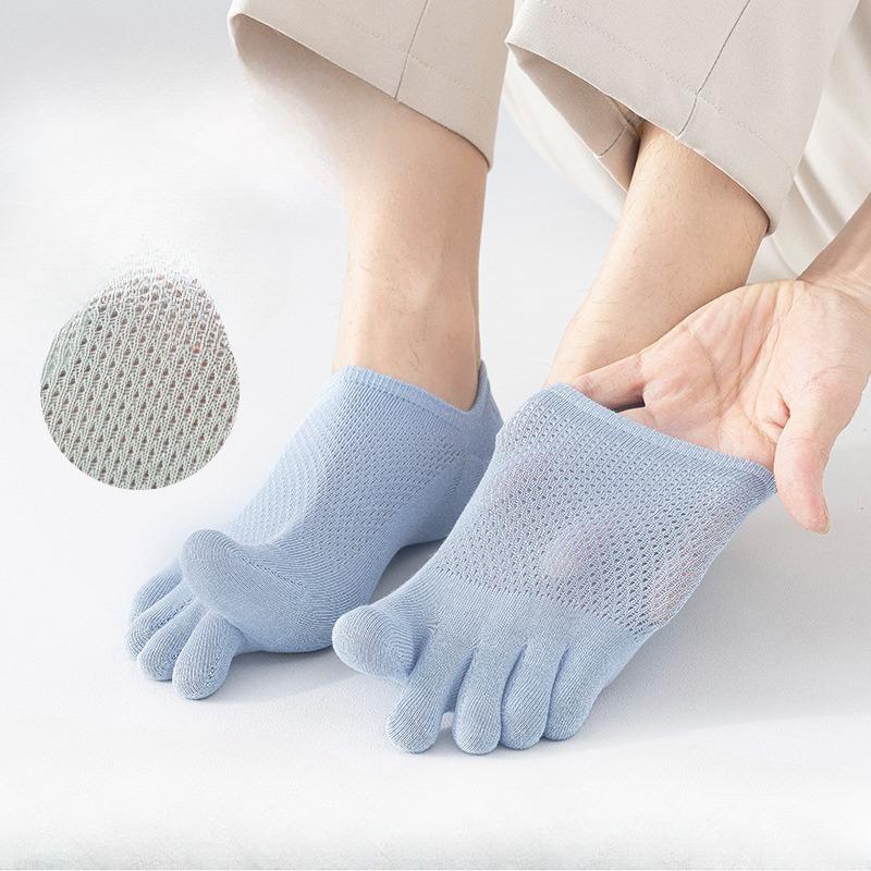 Five-finger Socks, Men's Boneless Short Socks, Sports Sweat-absorbing Mesh Breathable, Antibacterial and Deodorizing Toe Separation Boat Socks